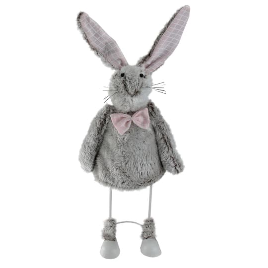 17&#x22; Gray Loaded Rabbit Table Top Easter Figure